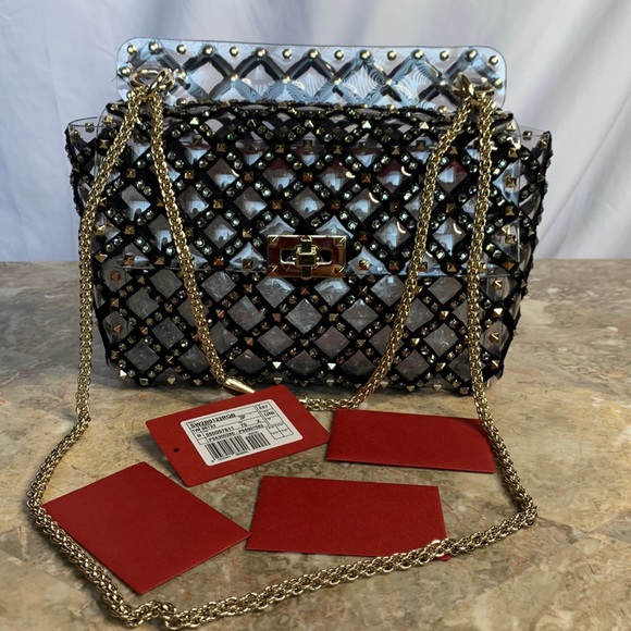Valentino Garavani Handbags - Valentino Garavani rare transparent crystal studded crossbody bag